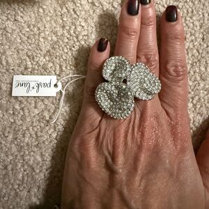 Park Lane Sparkling Silver Cala Lily Statement Ring